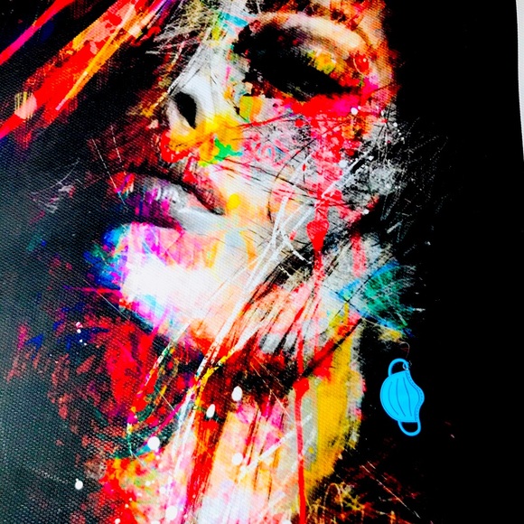 Face Mask Statement Black Earrings Before NEW - Picture 8 of 9